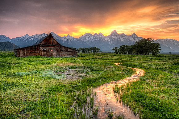 Moulton Barn on Mormon Row at Sunset