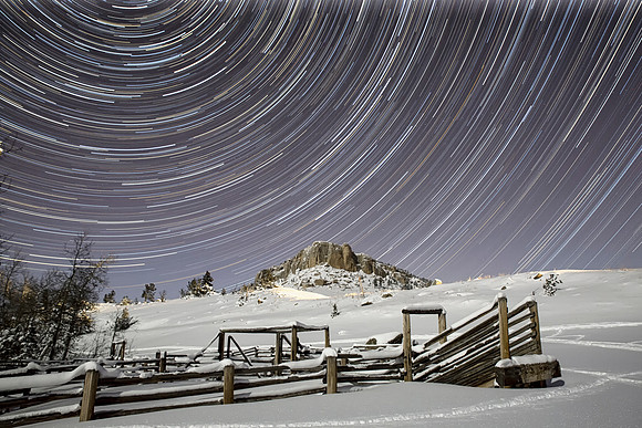 Star Streaks over Steamboat Rock-