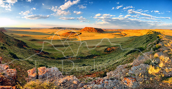 Prairie Sunset near Midwest--2 Panorama